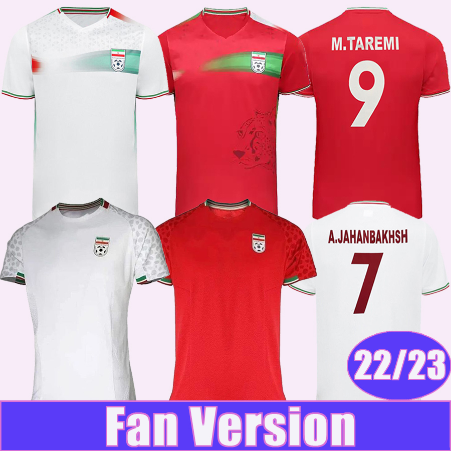 

22 23 Iran Mens Soccer Jerseys MEHDI SARDAR ALIREZA A.JAHANBAKHSH .TAREMI GHAYEDL GHODDOS Home White Away Red Football Shirts Short Sleeve Uniforms, Qm11752 2022 home f..a world patch