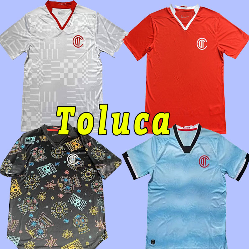 

22 23 Deportivo Toluca Mens Soccer Jerseys .GARCIA CASTANEDA RIOS BAEZA Home Away Blue Black Football Shirt Short Sleeve Uniforms, Training