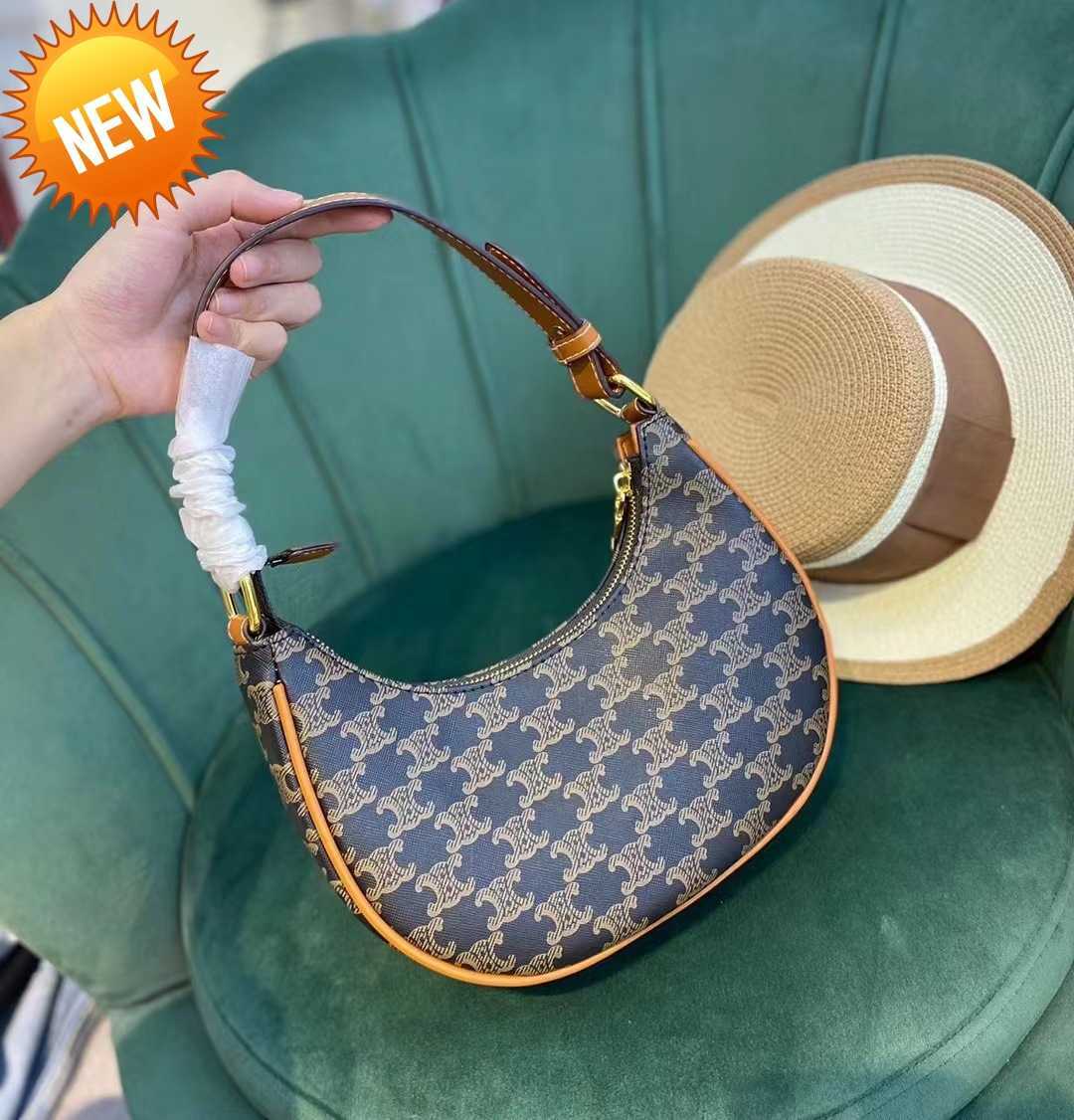 

Luxury Designer bags Arc de Triomphe AVA underarm high sense autumn winter old flower leather net red fashion one shoulder Female Minority Factory direct sales, Old flower brown