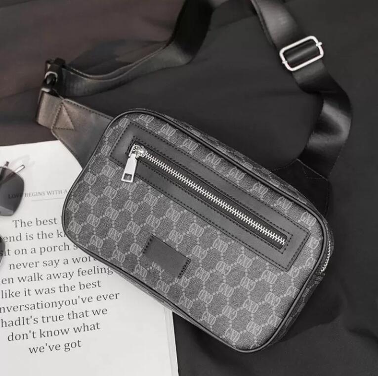 

Mens women bags Unisex Men Women leather Sport Fanny Pack Belly Waist Bum Bag Belt Jogging Pouch Back grid, Black