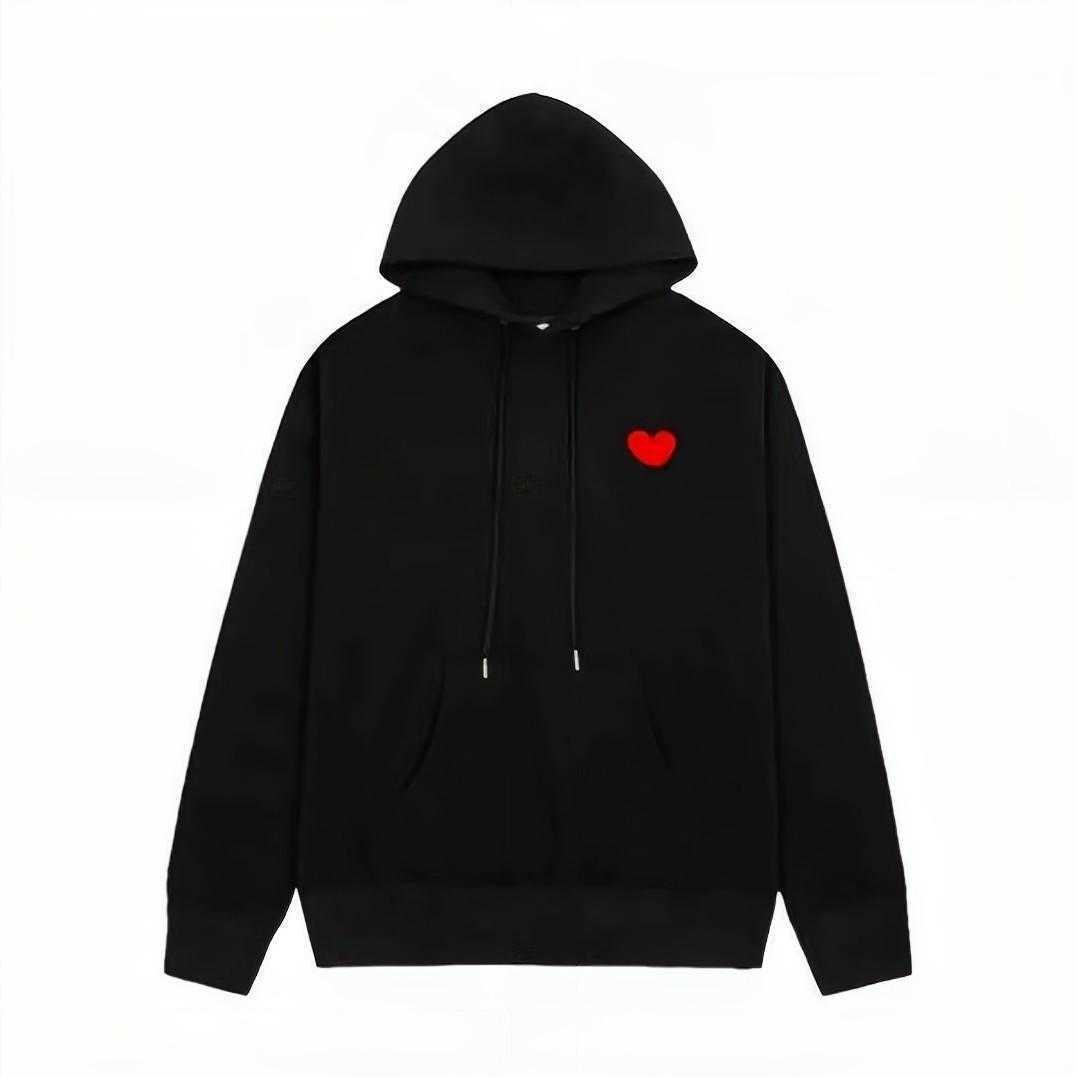 

21s Sweatshirts Men' Designer Hoodies Play Commes Jumpers Des Garcons Letter Embroidery Long Sleeve Pullover Women Red Heart Loose Su0211