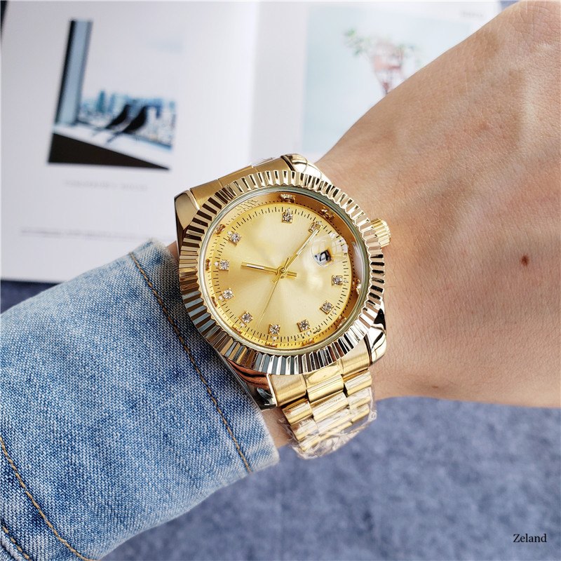 

2023 Men's Gold Watch Automatic Mechanical watch 40mm all stainless steel diamond ring waterproof luminous watch Mond Luxury, Black