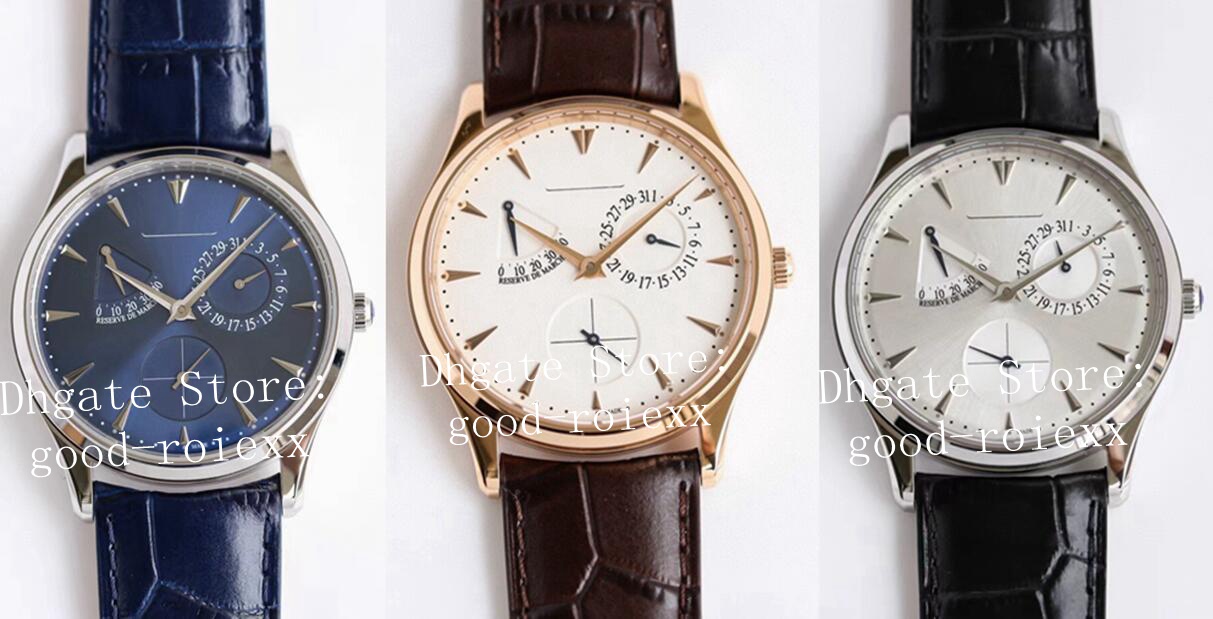 

Watches For Men Everose Watch Men's Automatic Cal.938/1 Movement Gf Blue Silver White Dial 39mm Leather Power Reserve Gff Rose Gold Kif Shock Absorber Eta Wristwatches, Box