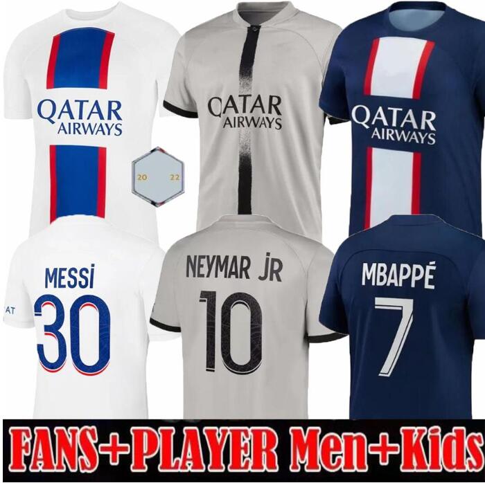 

22 23 MBAPPE MESSIS soccer jersey SERGIO RAMOS DI MARIA DRAXLER 2022 2023 sports football shirt MARQUINHOS VERRATTI kids kit Men women Maillots PSg, 22/23 away