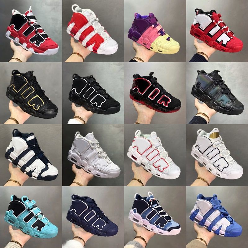 

Basketball Shoes Mens More Uptempos 96 Air Total Max Scottie Pippen White Varsity Red Green Multi-Color Black Bulls University Blue UNC UK Women Trainers Sneakers 7-11