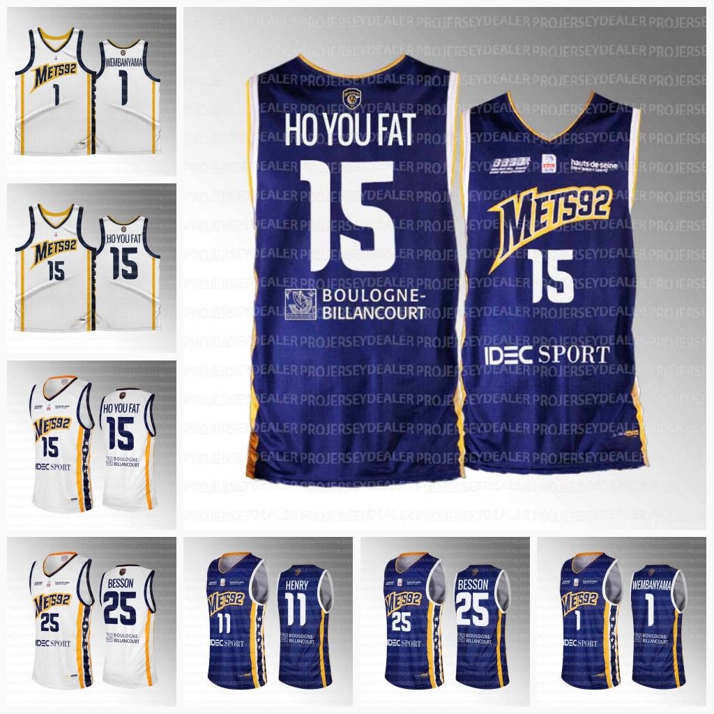 

Steeve Ho You Fat 15 Metropolitans 92 French Basketball Jersey Hugo Besson Aaron Henry Victor Wembanyama Jerseys, Navy blue mens s-3xl