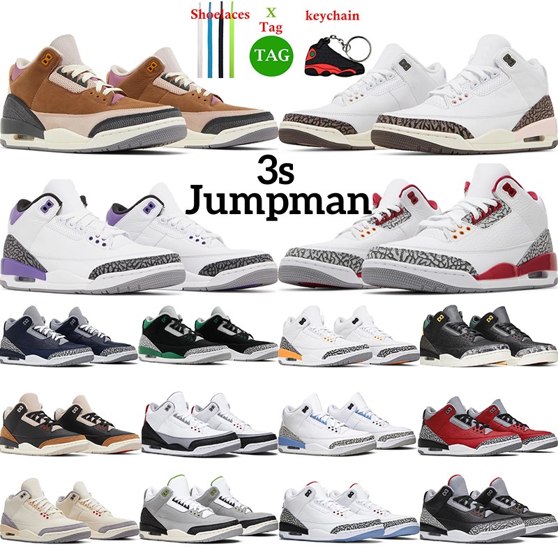 

2023 OG Neapolitan 3 men basketball shoes Winterized UNC jumpman 3s Dark Iris Cardinal Red j3 Mocha Black Cement mens trainers sports sneakers, 21