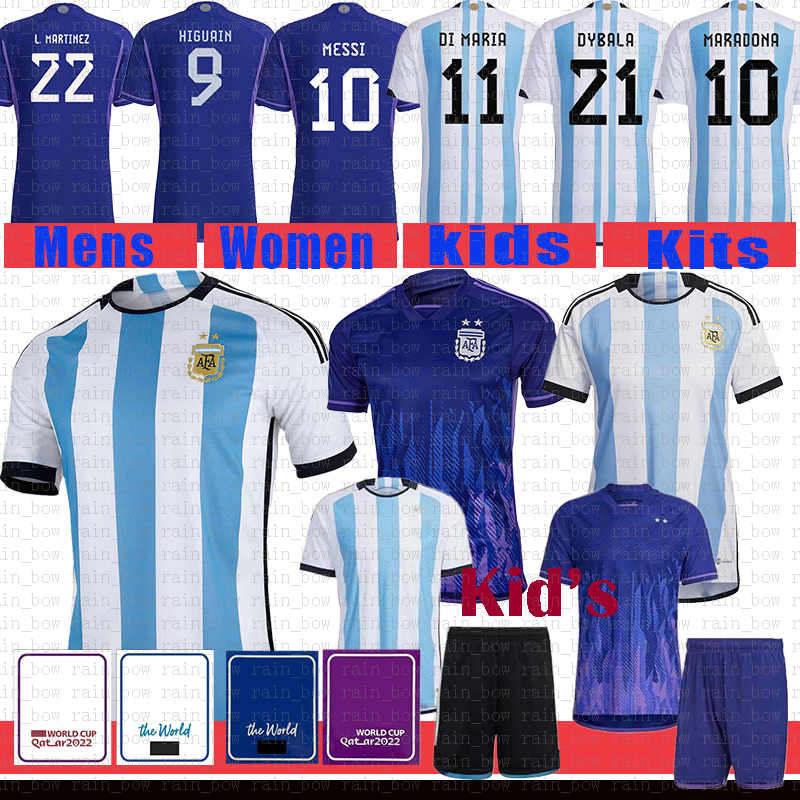 

Argentina New Soccer Jersey M E S S I Football Shirt DYBALA MARADONA TAGLIAFICO DI MARIA J.ALVAREZ Blue, Women(size:s-xl)agenting