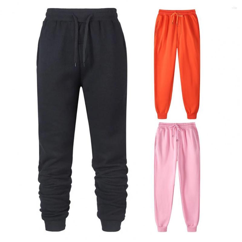 

Men's Pants Chic Joggers Mid Rise Thicken Autumn Winter, White