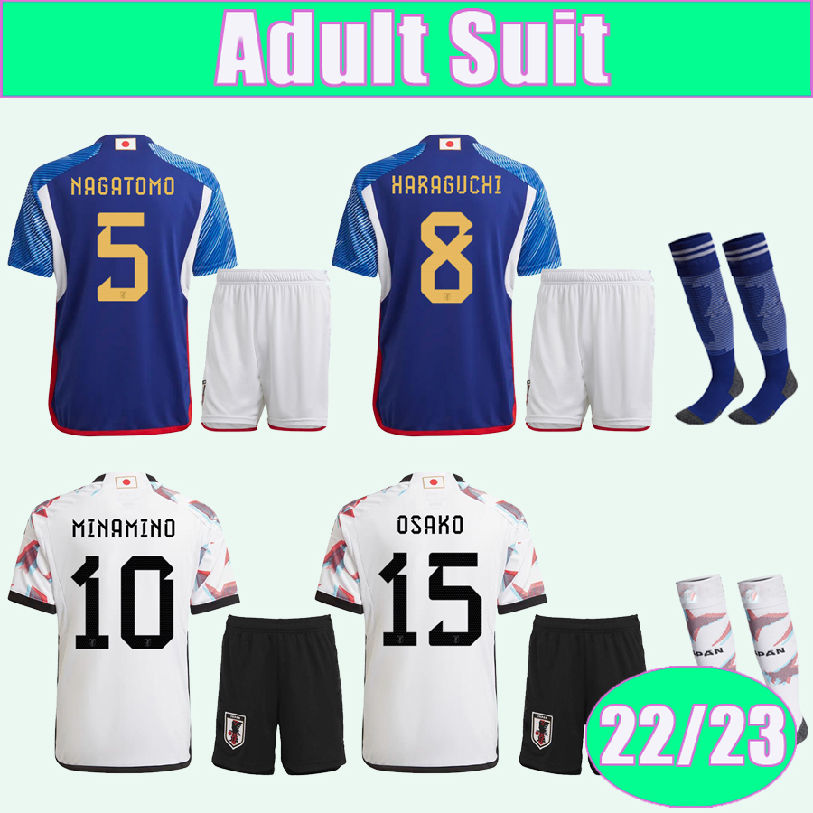 

22 23 Japan Mens Soccer Jerseys MINAMINO NAGATOMO HARAGUCHI YOSHIDA TSUBASA ATOM HONDA OSAKO Home Away Football Shirts uniforms, Qm11760 22 23 away f..a world patch