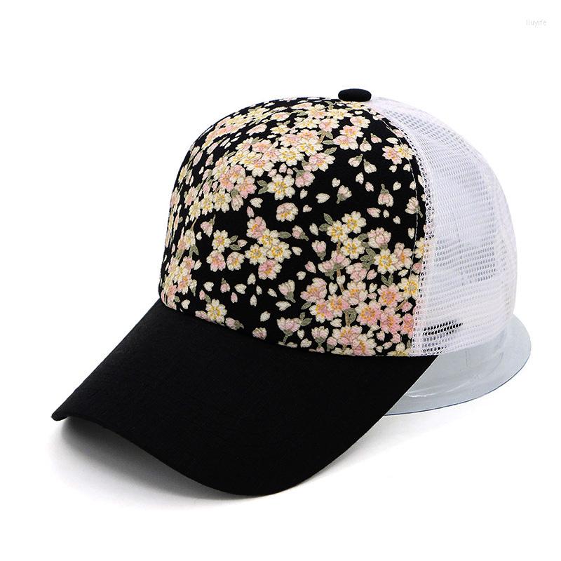 

Ball Caps GZHilovingL 2022 Summer Womens Floral Printing Baseball Cap Casual Fashion Women Black Hip Hop Snapback Hats