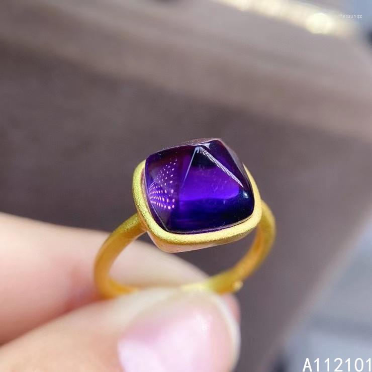 

Cluster Rings KJJEAXCMY Fine Jewelry S925 Sterling Silver Inlaid Natural Amethyst Girl Ring Support Test Chinese Style Selling