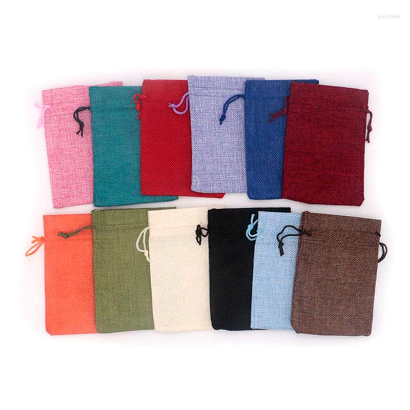 

Jewelry Pouches 5Pcs 17 23cm Fashion Drawstring Burlap Bag Jute Gift Bags With Packaging Wedding Candy Custom Logo For Extra