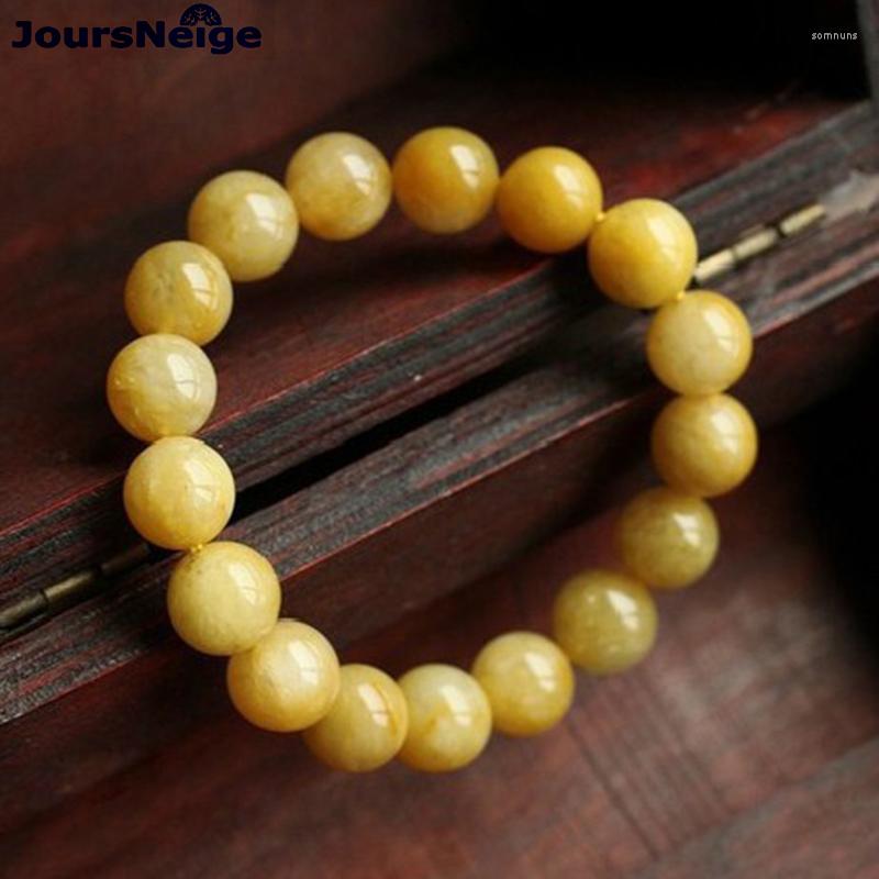 

Strand JoursNeige Natural Old Yellollow Stone Bracelets Beads 12mm Lucky For Men Women Bracelet Single Lap Jewelry Accessories