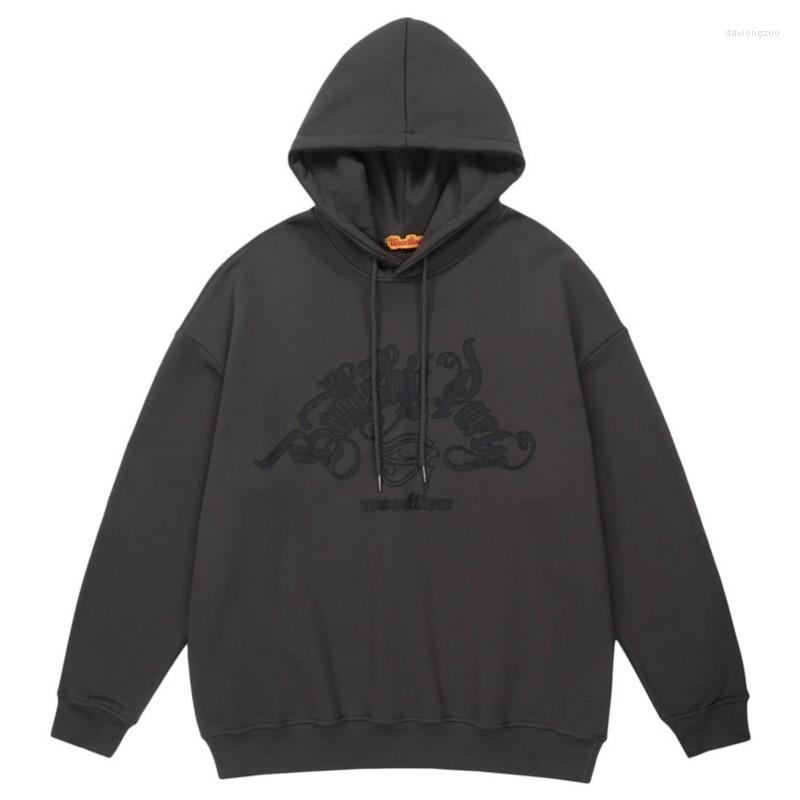 

Men's Hoodies Korean Style Hip Hop Letters Foaming Printing Hooded 2022 Autumn And Winter Man's Loose Long Sleeve Casual Sweatshirt, Gray