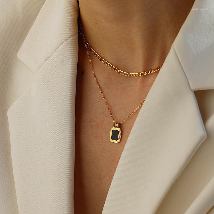

Choker Timeless Wonder Amazing Layered Geo Chains Necklace Women Designer Jewelry Gothic Party Titanium Ins Egirl Fashion 6897