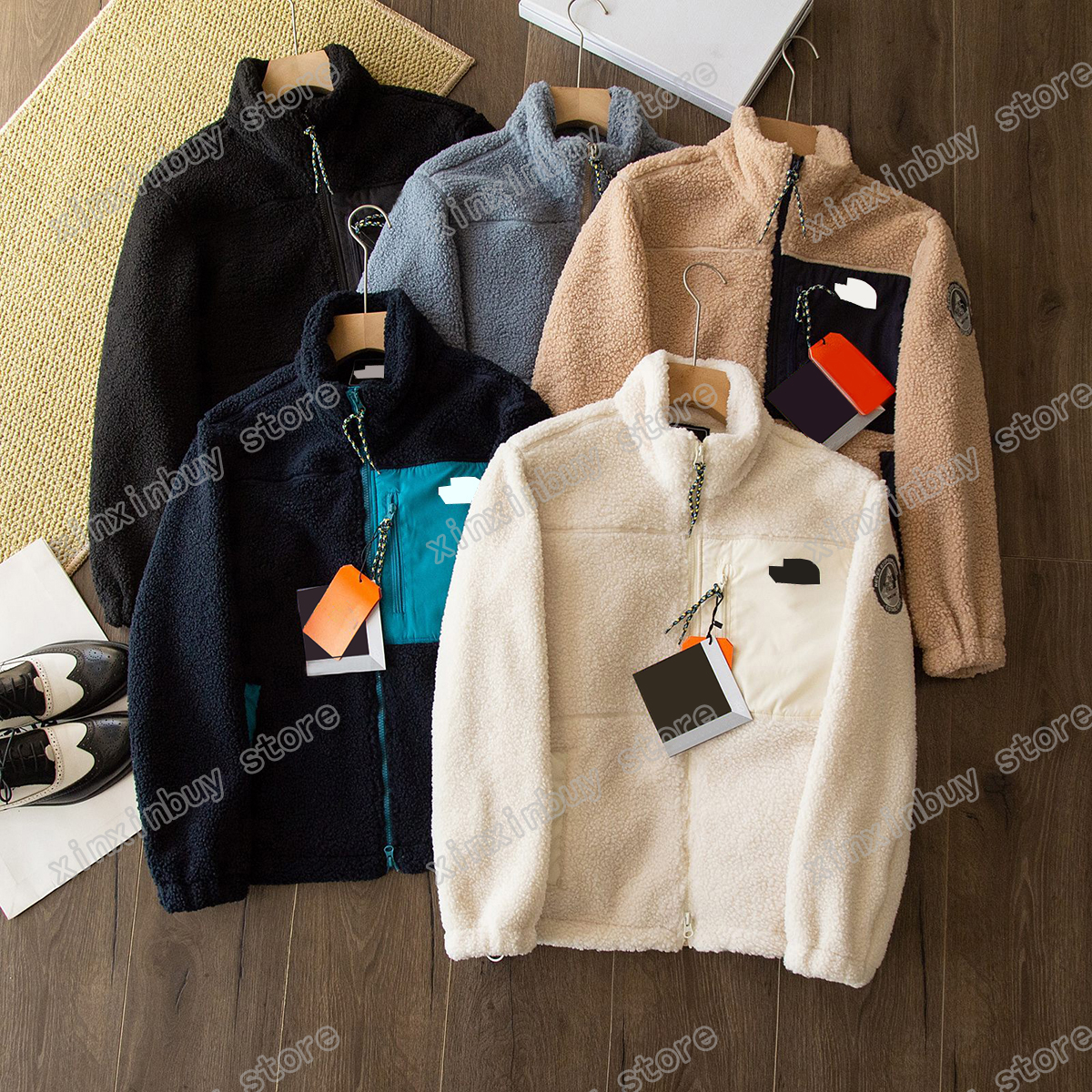 

xinxinbuy Men designer Coat Jacket fleece puffer Nylon pocket zipper Wool Blend long sleeve women green Black beige blue M-2XL, 02