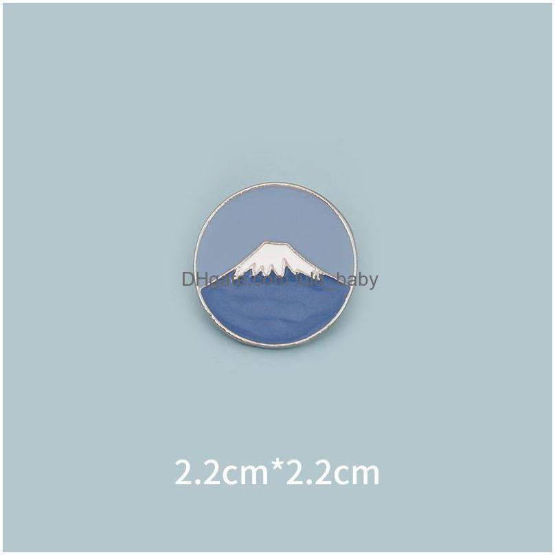 

Pins Brooches Japanese Retro Mount Fuji Brooches For Women Cartoon Fashion Ins Enamel Paint Lapel Pins Funny Badges Denim Shirt Gif Dh9Qf