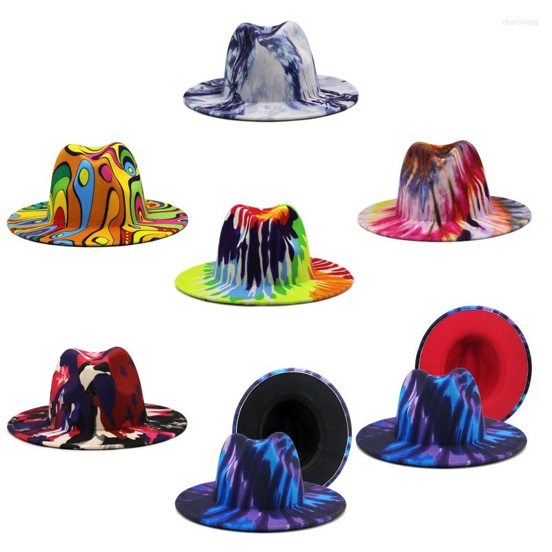 

Berets Fashion Printed Top Hat Wide Brim Jazz Cowboy Costume For Halloween, Clown