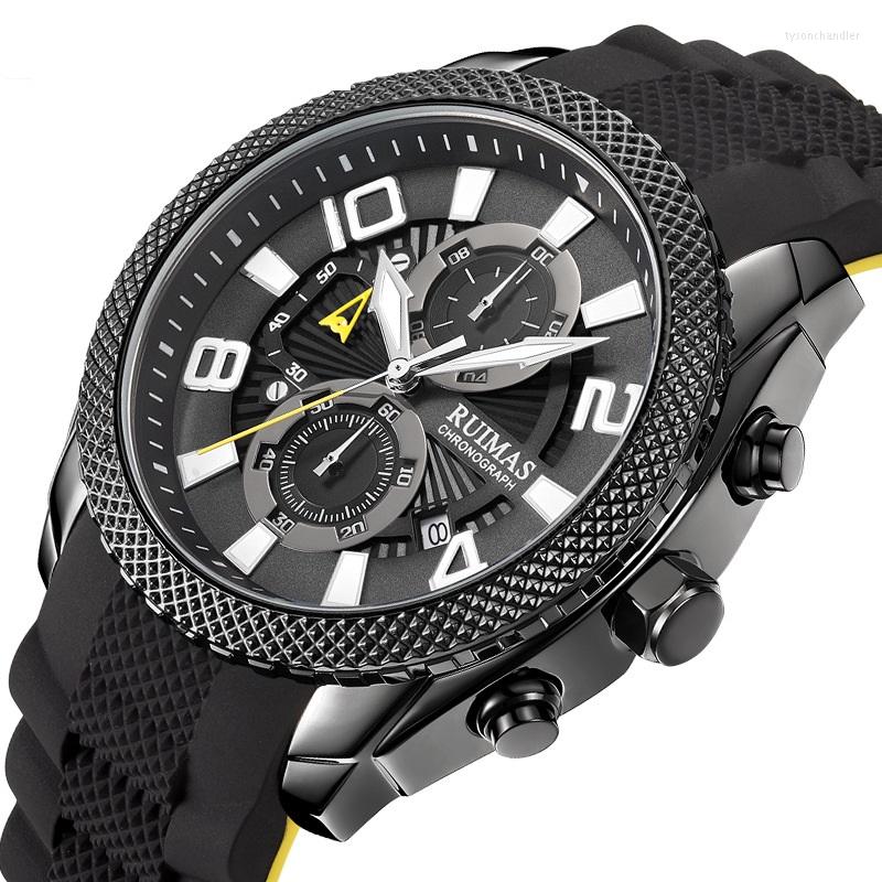 

Wristwatches MEGIR RUIMAS Blue Military Sport Watch Men Luxury Waterproof Man Fashion Chronograph Wristatch Relogios Masculino 584, Rg-opp bag