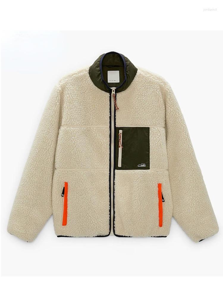 

Men' Jackets 2022 Winter Men' Thick Warm Cashmere Lamb Jacket Coat Man Casual Hooded Oversized Zipper Outwear Male Tops, Beige