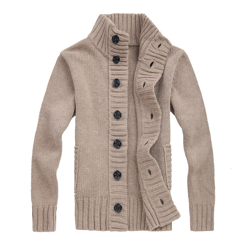

Men's Sweaters arrival 2023 top fashion cardigan man stand collar cotton male sweaters casual single breasted button sweater men Hombre 221128, Blue
