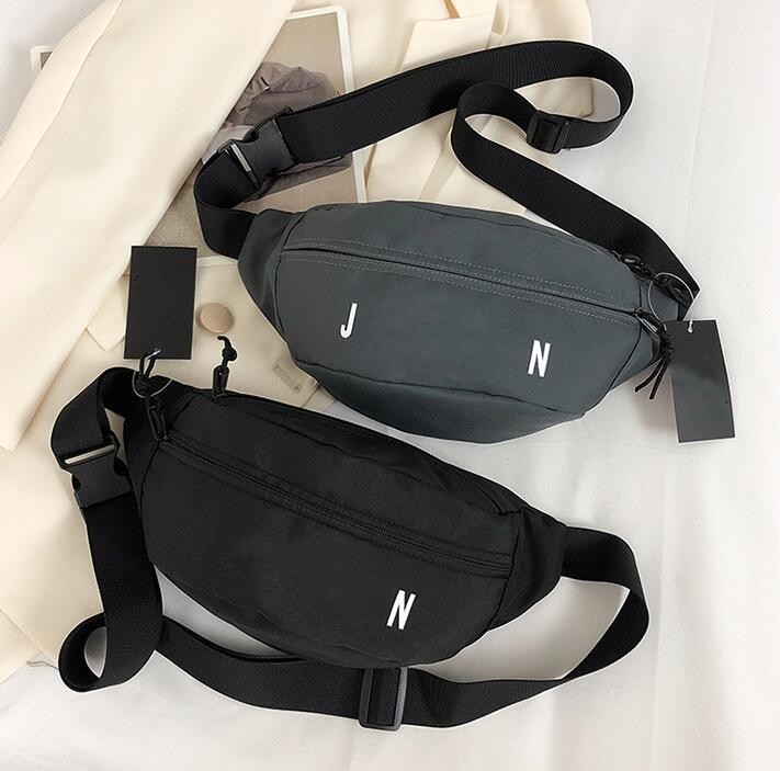

Fashion Letter Waist Bags For Men Casual Canvas Waists Packs Unisex Adjustable Belt Fanny Pack Travel Storage Chest Bags, Black