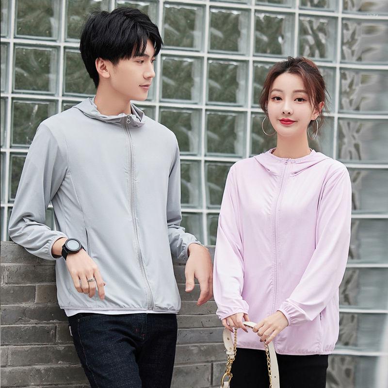 

Women's Jackets Fashion Women 2022 Summer Ice Silk Sunscreen Short Hooded Coat For Men Anti-Ultraviolet Couple Thin Zipper Jacket A22, Black