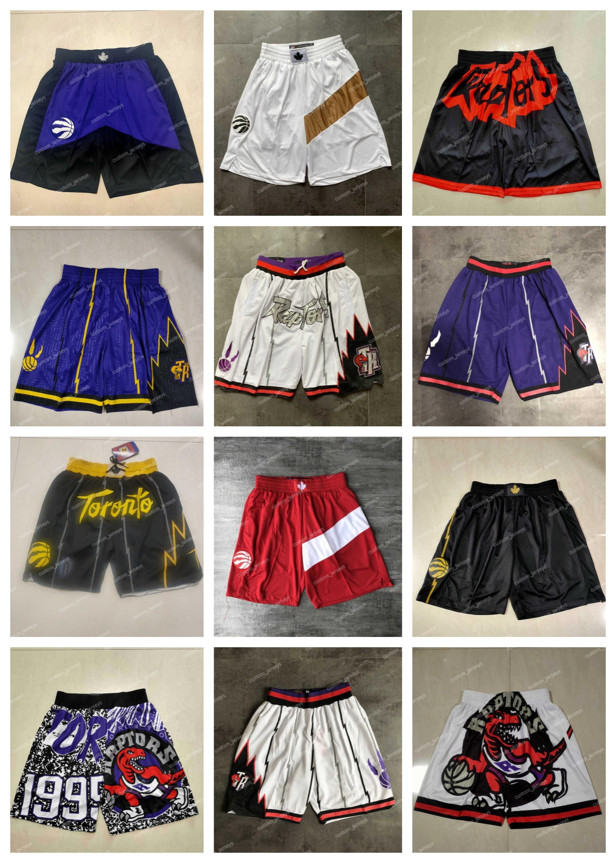 

Toronto''Raptors''men Throwback''NBA''Basketball Shorts pocket red white Basketball Jersey Shorts