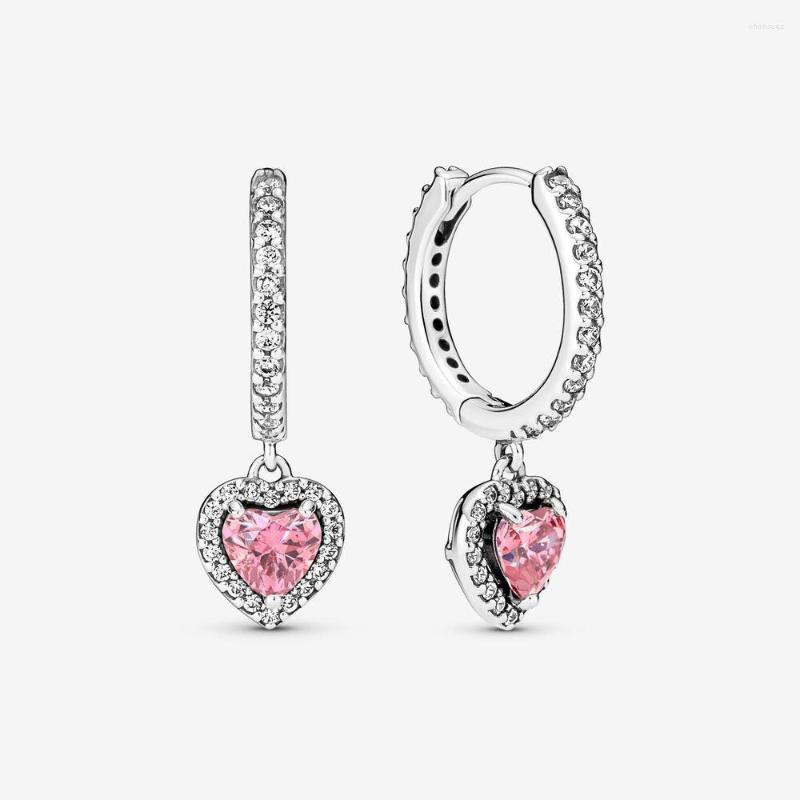 

Hoop Earrings 2022 Sparkling Heart Earring Femme 925 Sterling Silver CZ For Women Wedding Jewelry Ear Argent Brincos