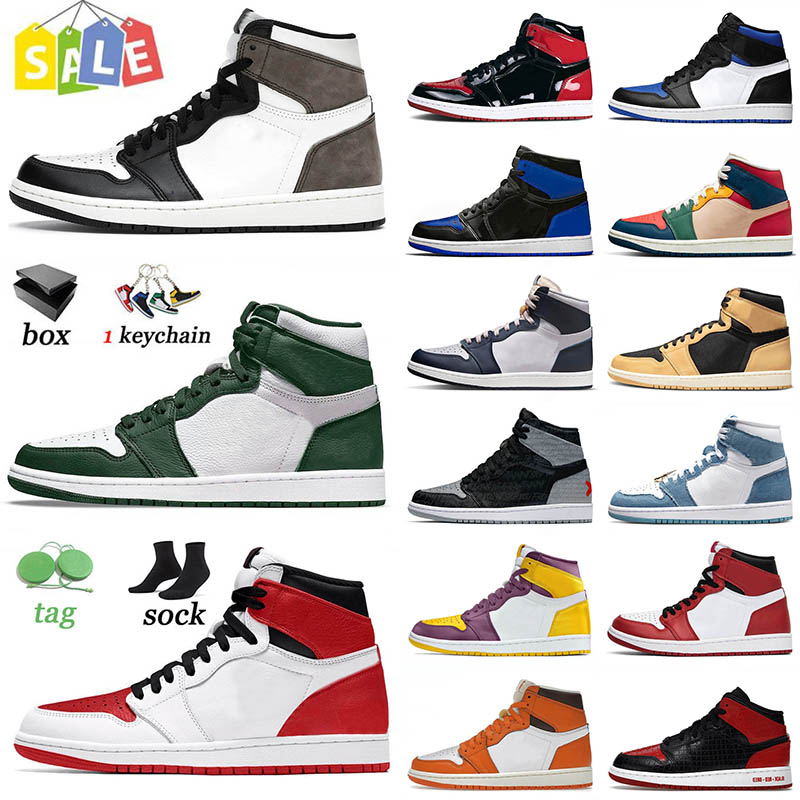 

Jumpman 1 University Blue Basketball Shoes 1s High Dark Mocha Electro Orange UNC Light Smoke Grey Hyper Chicago Bred Royal Toe True Blue Men Women Sneakers Top Version, C3 hand crafted 40-47