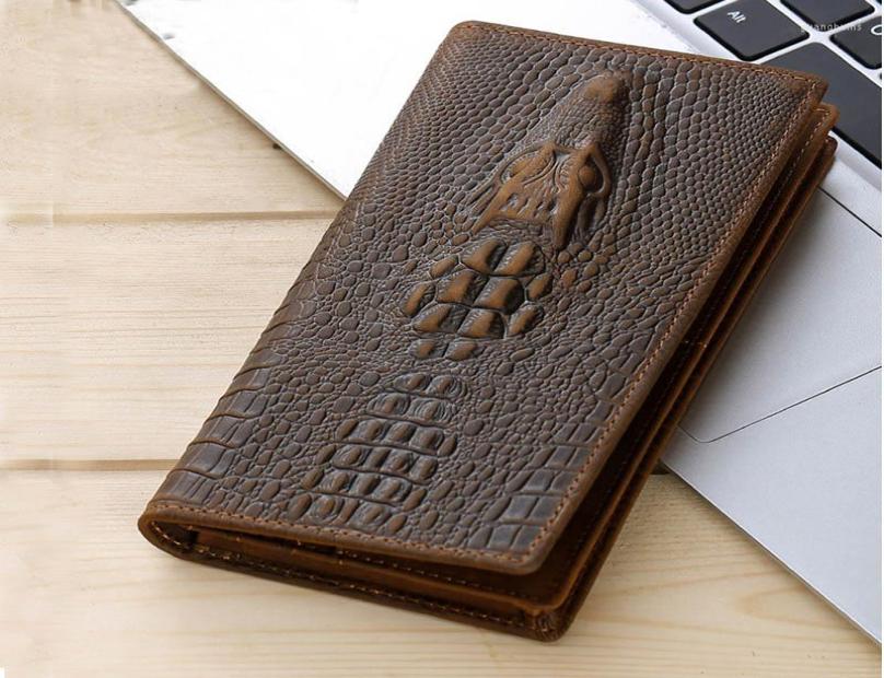 

Wallets Men39s Vintage Crocodile Genuine Leather Wallet Brown Cowhide Long Bifold Chain Snap With Phone Pocket Fashion Purse5673800, Dragon