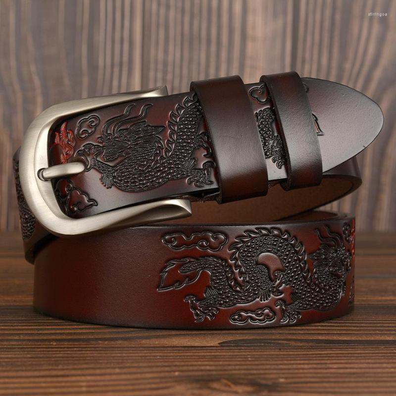 

Belts Fashion Brand Pattern Genuine Belt Male Casual Pin Buckle Cowskin Classical For Men, Black