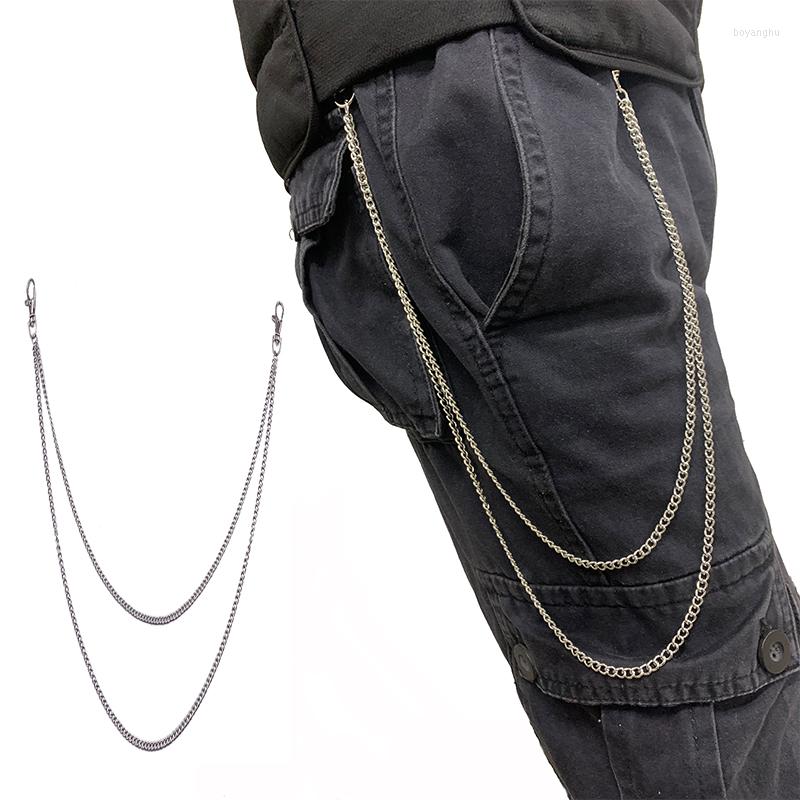 

Belts Belt Chain 2 Layers Unisex Rock Punk Style Wild Jeans Decoration Fashion Female Personality Body Chains, Black