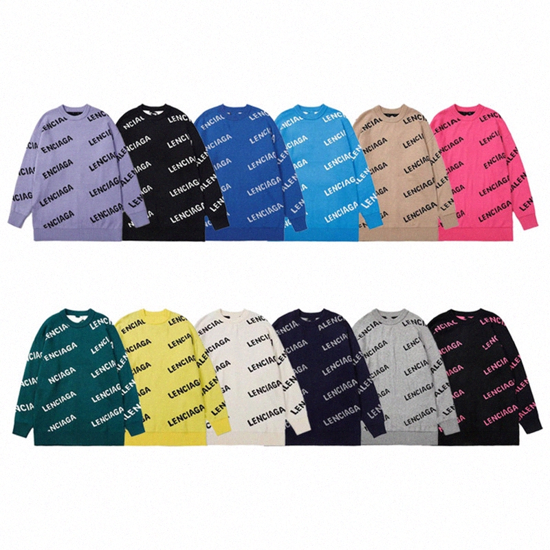 

Designer 23SS Womens Sweaters Casual Knit Dress Contrast 6Color Long Sleeve Autumn Fashion Wear Letter Pattern lady tops classic ladies collar cotton Sweater, 14