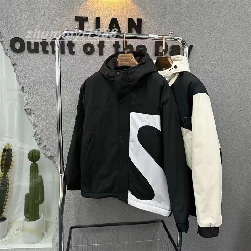

2021 Men's Solid Color Coat Men's Fashion Winter Outdoor Jacket Light Jacket Zipper Waterproof Jacket Hooded Coat R6, Color 3
