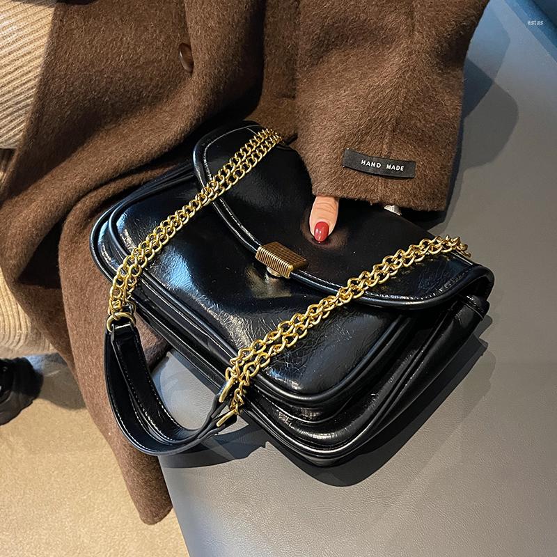 

Evening Bags Advanced Retro Bag 2022 Autumn/winter Women's Selling Chain Messenger Shoulder Square, Black