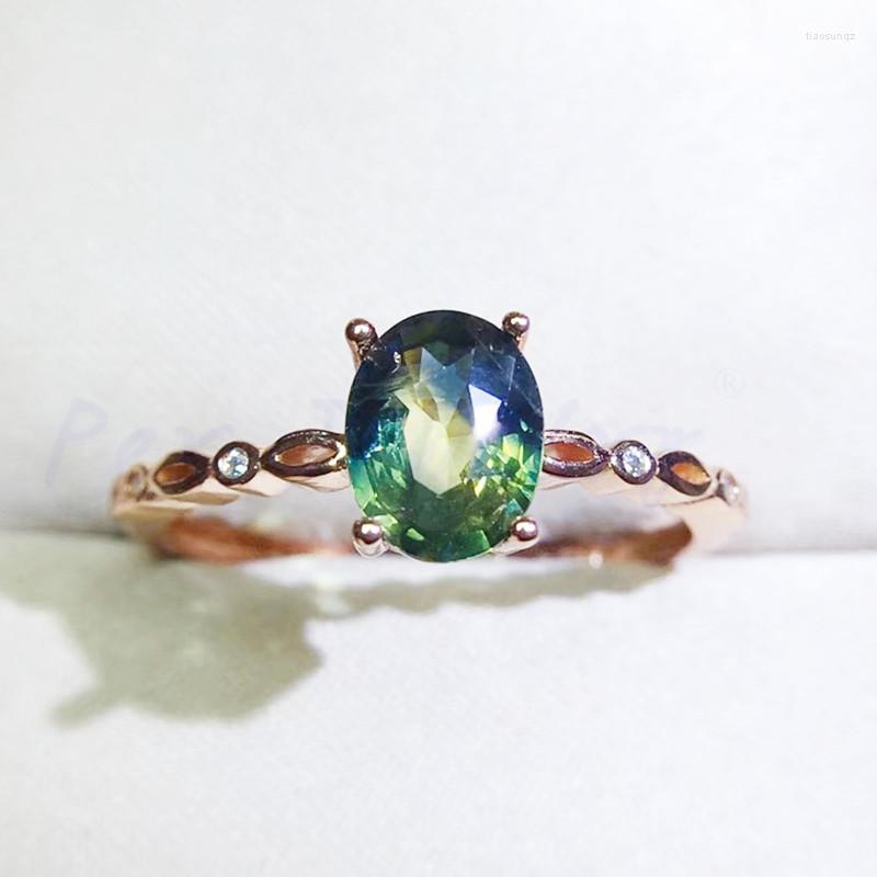 

Cluster Rings Natrual Original Sapphire Ring 1.6CT Gemstone 925 Sterling Silver Fine Jewelry Q91155
