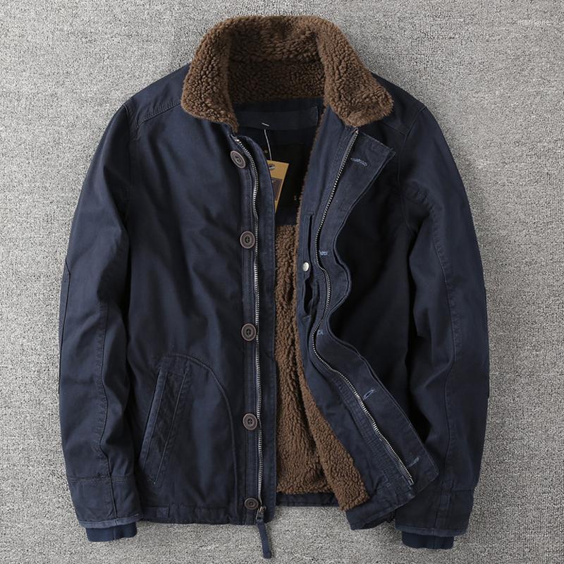 

Men's Jackets Camouflage Winter Velvet Fleece Coat For Men Clothing Vintage Tactical Lamb Fur And Autumn Windbreaker, Picture shown