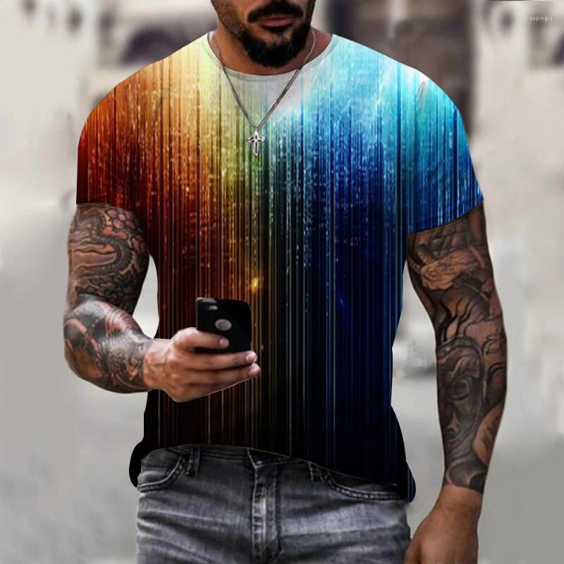 

Men's T Shirts Summer 2022 Men's T-Shirt Color Paint Short Sleeve Crew Neck 3D Printed Rainbow Tie Pattern Design Splash Pain, Tx2293