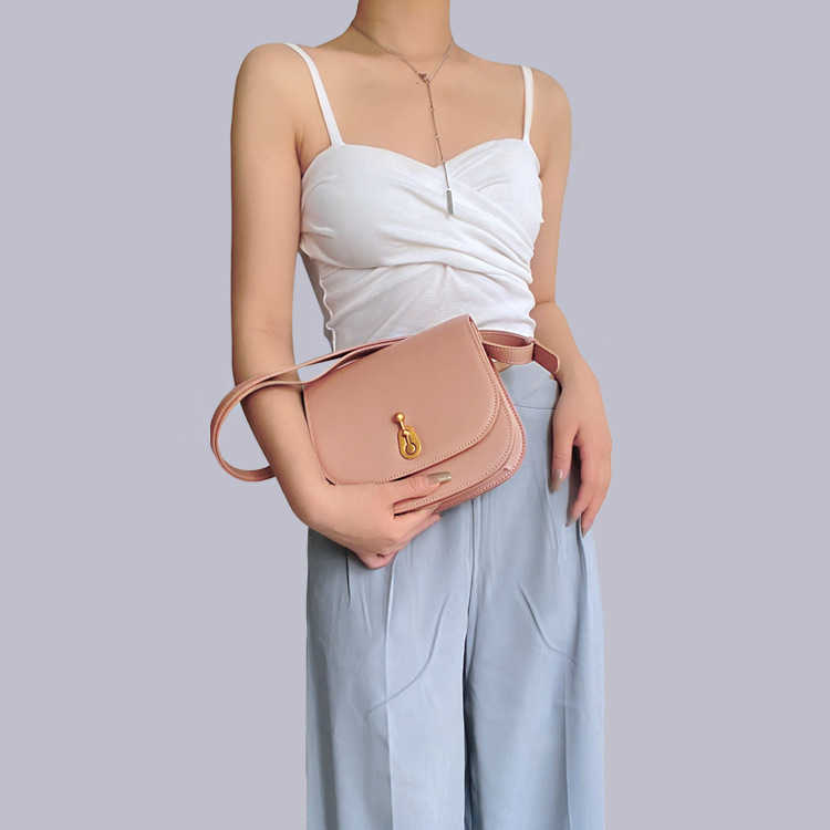 

Shoulder Bags Women's 2022 New Fashion Simple Premium Hand held Genuine Leather One Crossbody Small armpit, Pink