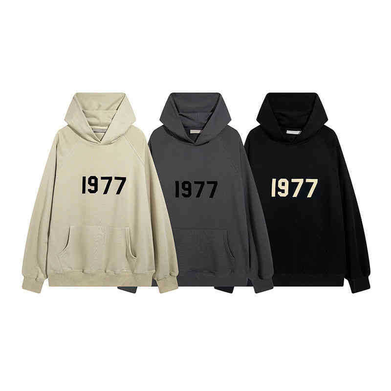 

Cotton Season Street Designer Comfortable Sweatshirt Luxury Double Line High Men' Hoodies Flocking Loose Relaxed MMRI, Apricot/terry hoodie