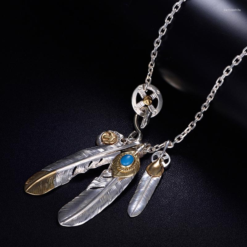 

Pendant Necklaces SV Taijiao Chain Set Takahashi Goro Style Feather Necklace Women's Men's Sweater Pendants For Jewelry Man