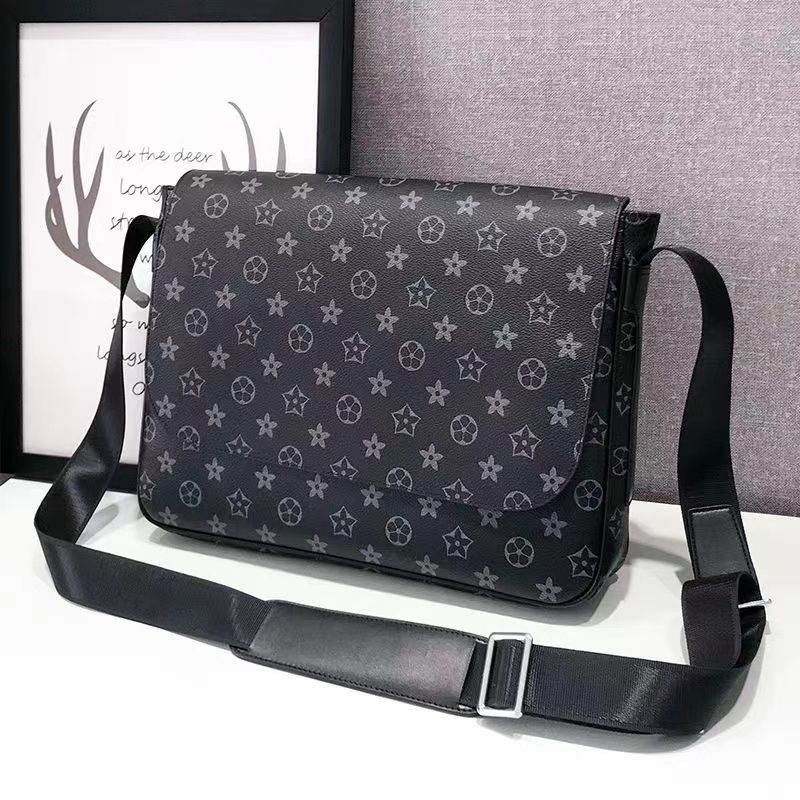 

Fashion designer cross body shoulder business briefcase computer with men Messenger, Black