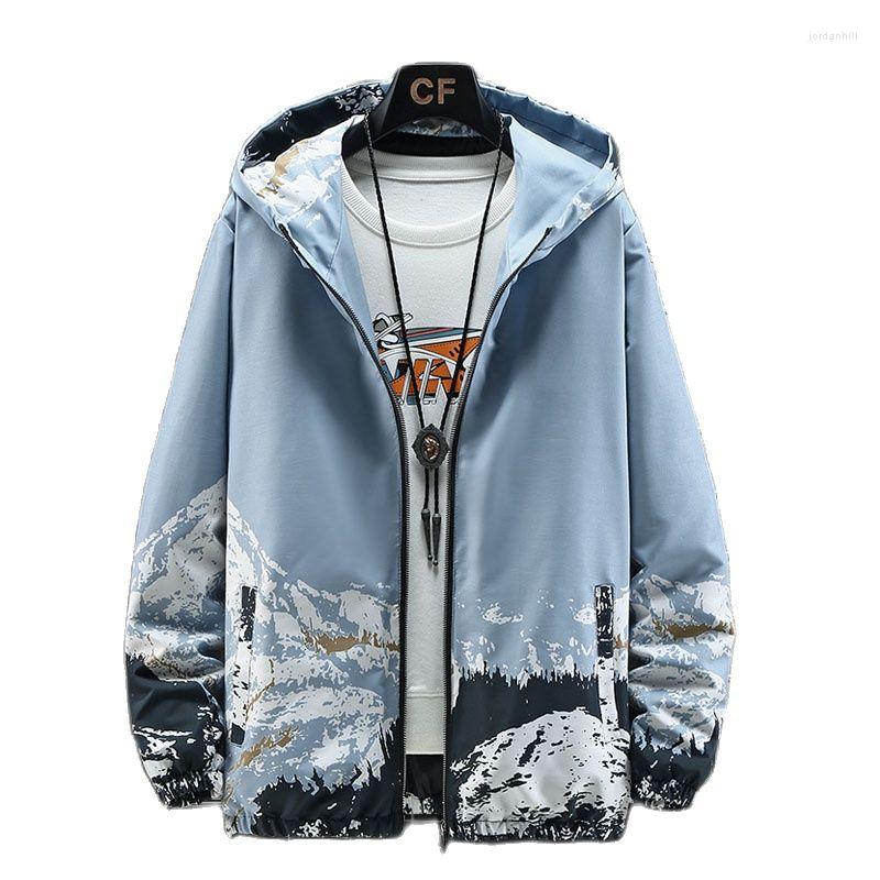 

Men's Jackets Men Hooded Patchwork Streetwear Male's Casual Spring Autumn Men's Cartoon Windbreaker Coat Male Hip Hop Jacket, Black