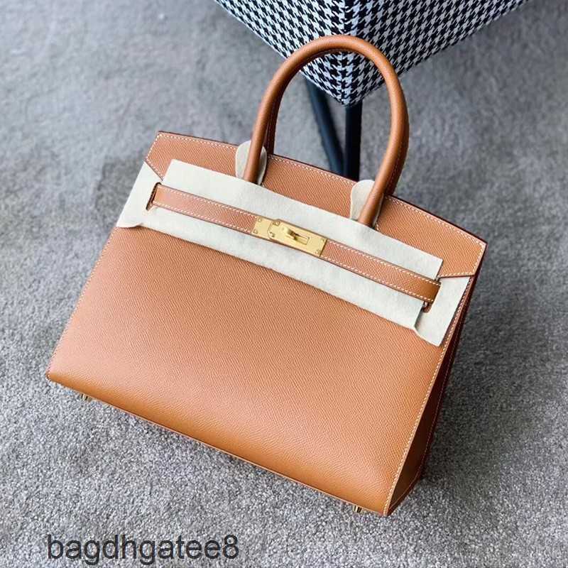 

Capacity Burkin Shoulder Bag Hermee Berkin High End Large Bags Designer Purse Palm Print Handbag Cowhide Female Trend Dphy, White