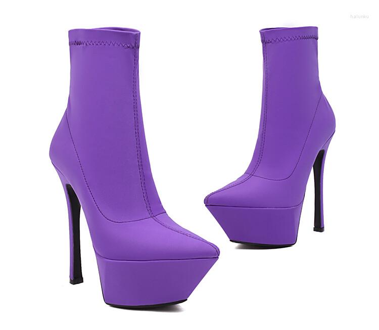 

Boots Oversize Large Size Big Stiletto Women Shoes Ankle For Ladies Woman Winter, Rosy red