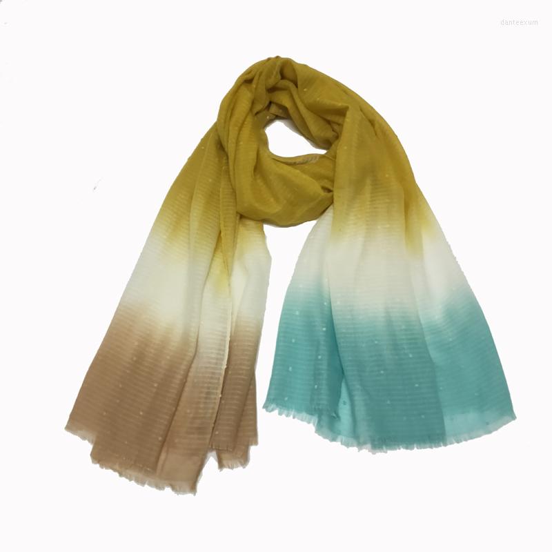 

Scarves 2022 Fashion Soft Gradient Color Fringe Scarf Shawls Long Ombre Stripe Trendy Hijab Wrap 4