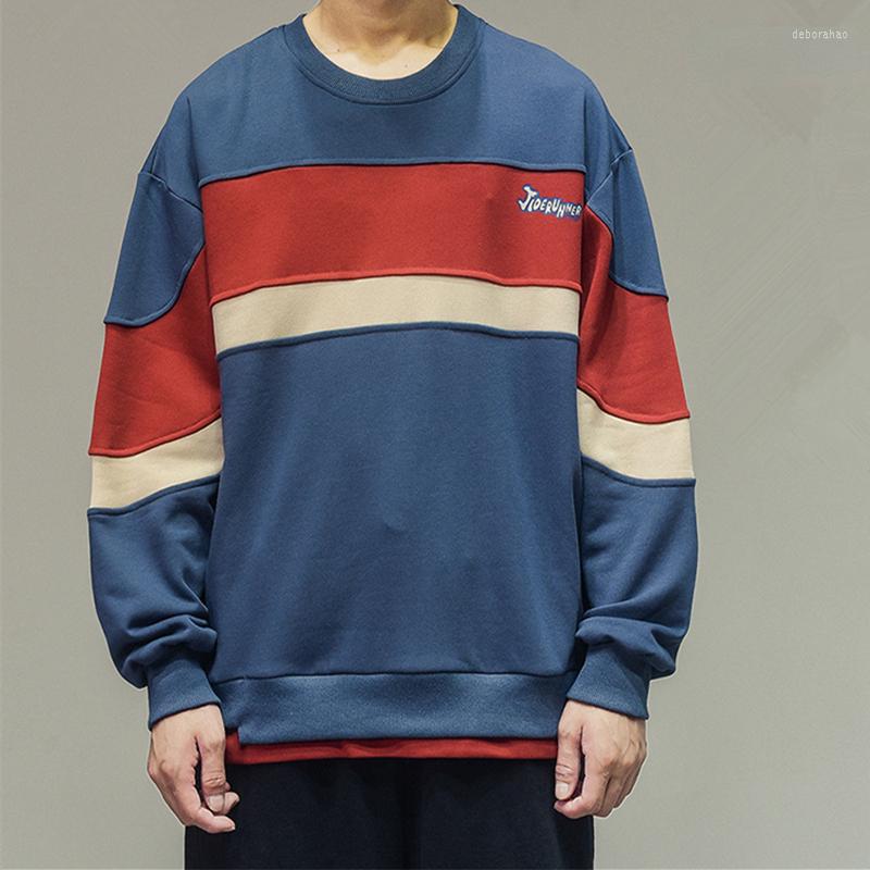 

Men's Hoodies Fashion Hip Hop Crew Neck Sweatshirts Couple Casual Patchwork Pullover Streetwear Harajuku Top Men Coat, Black