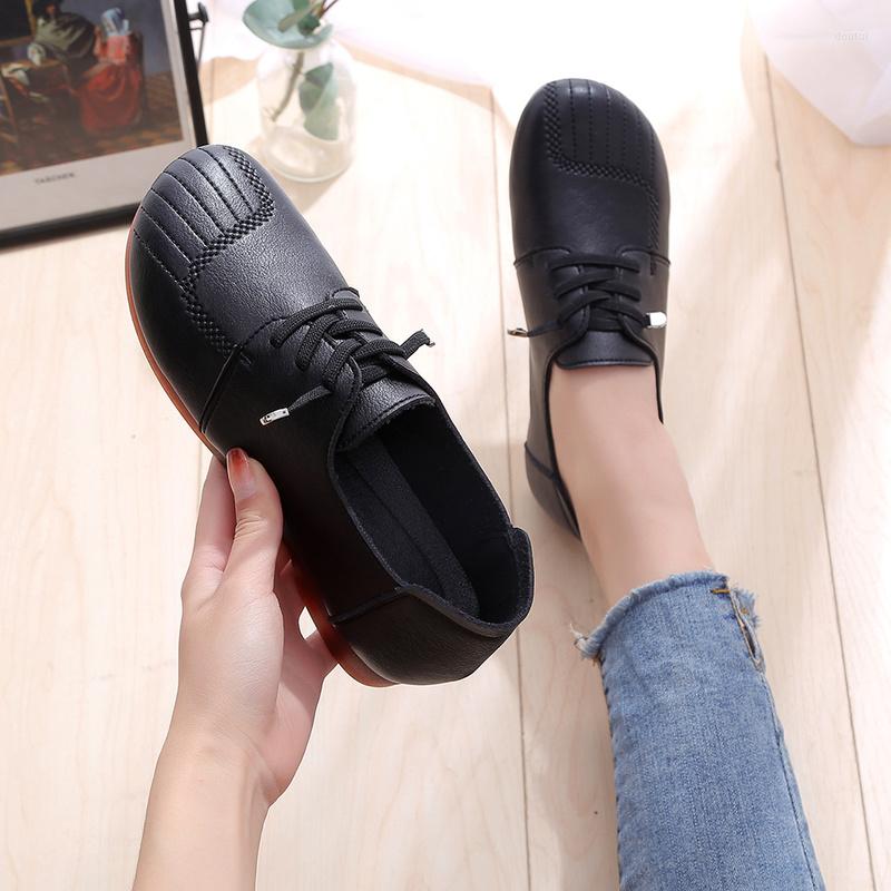 

Dress Shoes Middle-aged And Elderly Mother 2022 Style Beef Tendon Bottom Non-slip Comfort Belt Heel Fashion Women's, Black